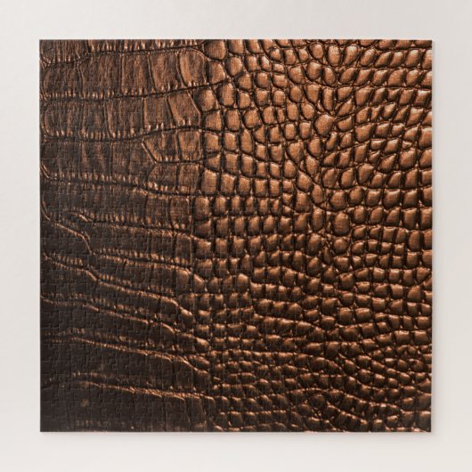 Close-up: krokodillenleer textuur. legpuzzel (Verticaal)
