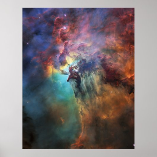 Close-up Lagoon Nebula, Messier 8, NGC 6523 Poster (Voorkant)