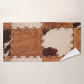 Close up leather patchwork textured background. badhanddoek (Badhanddoek)