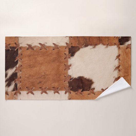 Close up leather patchwork textured background. badhanddoek (Badhanddoek)