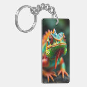 Close-up leguanenportret sleutelhanger (Voorkant Links)