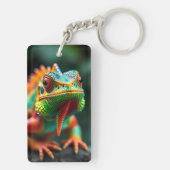 Close-up leguanenportret sleutelhanger (achterkant)