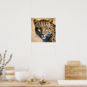 Close Up Leopard Schilderij Wildlife Art Poster (Keuken)