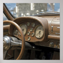 Close-Up Luxury: Vintage Dashboard Cockpit Detail