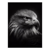 Close-up moody portrait of eagle's face perfect poster (Voorkant)