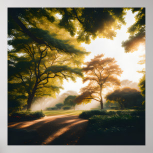 Close-up Mooi Uitzicht van Natuur groen blad Poster