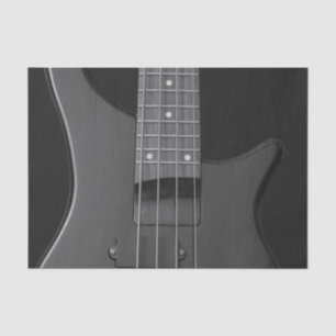 Close-Up Muziek Bass Gitaar Strings en Frets Tissuepapier