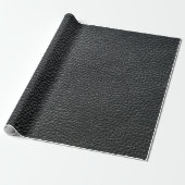 Close up of black leather texture and backgroundle cadeaupapier (Uitgerold)