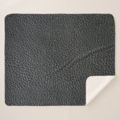 Close up of black leather texture and backgroundle sherpa deken (Voorkant (horizontaal))