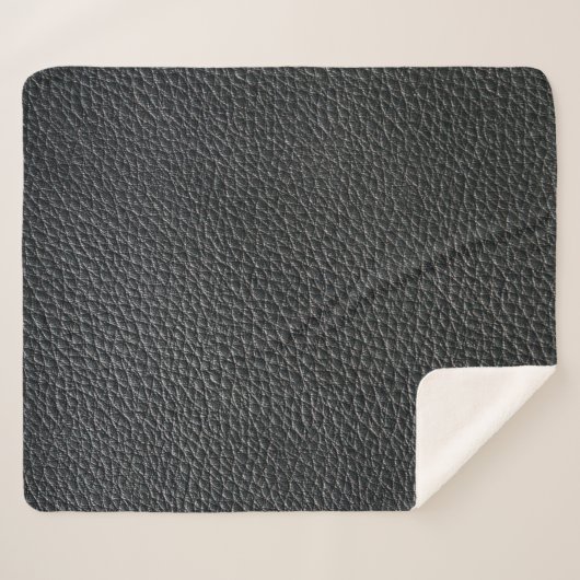 Close up of black leather texture and backgroundle sherpa deken (Voorkant (horizontaal))