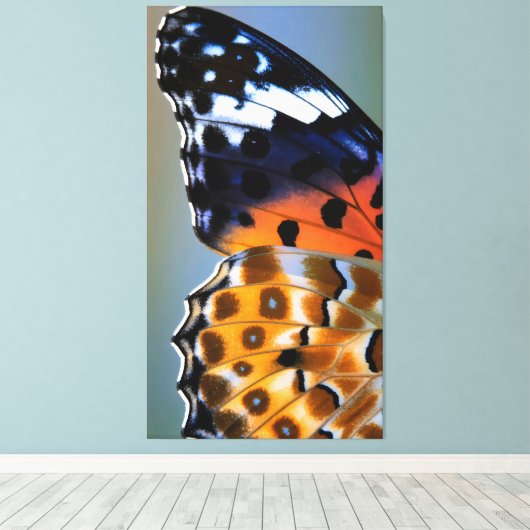 Close up of butterfly wings canvas afdruk (Insitu (Houten vloer))