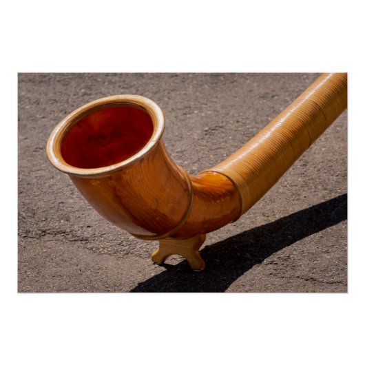 Close up of wooden Alphorn Perfect Poster (Voorkant)