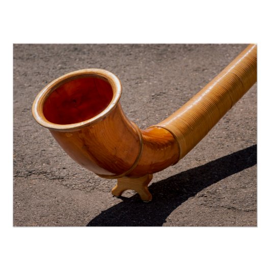 Close up of wooden Alphorn Perfect Poster (Voorkant)