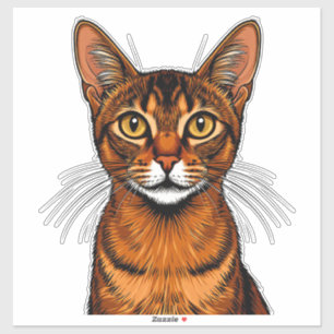 Close-up oranje tabby Abessijnse kat portret Sticker