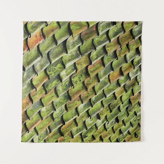 Close-up photo of green shingle roof wandkleed (Voorkant (horizontaal))