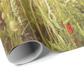 Close up poppies on field. Wild flowers in springt Cadeaupapier (Rol Hoek)