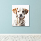 Close-Up Portrait of a Sweet-Faced Dog Canvas Afdruk (Insitu (Houten vloer))