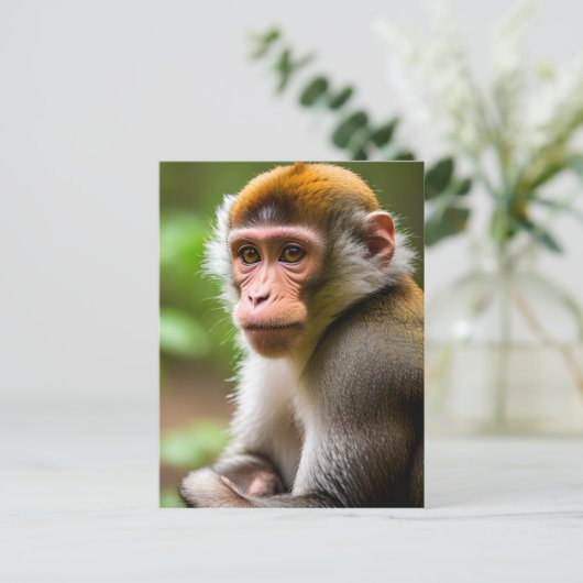 Close-up Portret van een Aap Briefkaart (Staand voorkant)