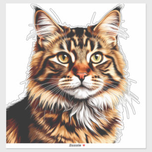 Close-up portret van een Amerikaanse Bobtail kat Sticker