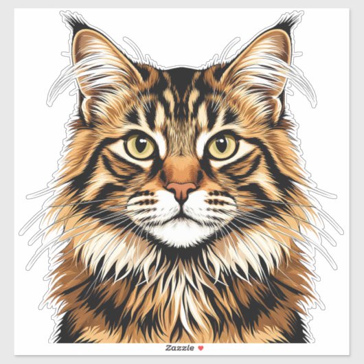 Close-up portret van een Amerikaanse Bobtail kat Sticker (Vel)