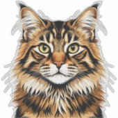 Close-up portret van een Amerikaanse Bobtail kat Sticker (Voorkant)