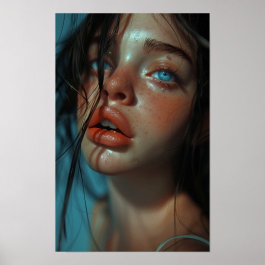 Close-up portret van een mooi meisje Poster (Voorkant)