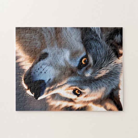 Close-up Portret van een wolf Legpuzzel (Horizontaal)