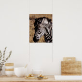 Close-up portret van een zebra - Zimbabwe Poster (Keuken)