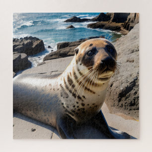Close-up portret van een zeehond legpuzzel