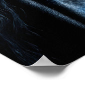 Close-up print van zwart paard met blauwe ogen (Hoek)