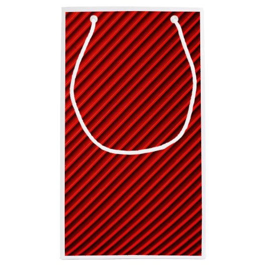 Close-up Rode Textiel Patroon Gift Bag Klein Cadeauzakje (Achterkant)