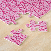 Close-up roze leer, gestructureerde achtergrond. legpuzzel (Zijkant)