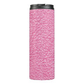 Close-up roze leer, gestructureerde achtergrond. thermosbeker (Achterkant)