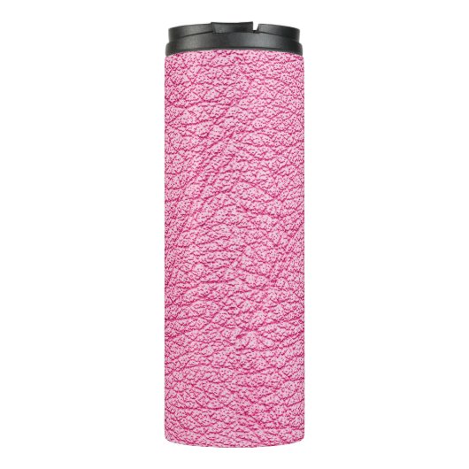 Close-up roze leer, gestructureerde achtergrond. thermosbeker (Achterkant)