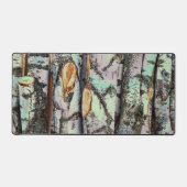 Close-up scene of birch log stumps, rustic charm bureaumat (Voorkant)