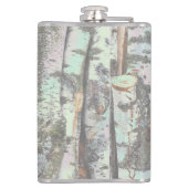 Close-up scene of birch log stumps, rustic charm heupfles (Achterkant)