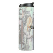 Close-up scene of birch log stumps, untamed thermosbeker (Gedraaid links)