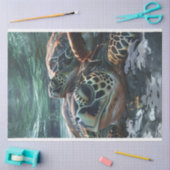 Close-up Schildpad in het Zee Decoupage Tissuepapier (Craft)