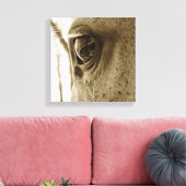 Close-up Sepia Afbeelding van een Dappled Grey Hor Canvas Afdruk (Insitu (Woonkamer))
