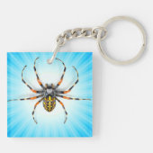 Close-up Spider Geïsoleerd-23983 Denim Jas Sleutelhanger (Achterkant)