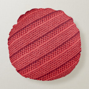 Close-up stripy gehaakte textuur. rond kussen