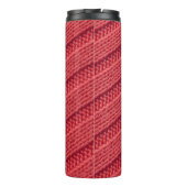 Close-up stripy gehaakte textuur. thermosbeker (Achterkant)