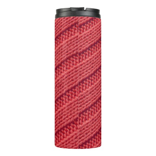 Close-up stripy gehaakte textuur. thermosbeker (Achterkant)