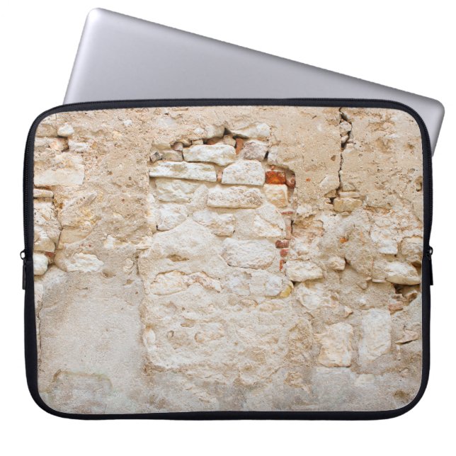 Close up texture of old stone Waalse abstract, oud Laptop Sleeve (Voorkant)