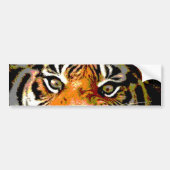 Close-up Tiger Eyes Auto Bumpersticker (Voorkant)