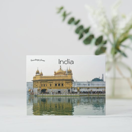 Close Up Uitzicht van de Gouden Tempel Amritsar Briefkaart (Staand voorkant)