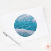 Close-up van blauwe ijs ronde sticker (Envelop)