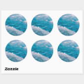 Close-up van blauwe ijs ronde sticker (Vel)