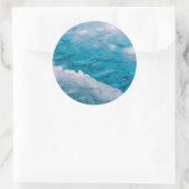 Close-up van blauwe ijs ronde sticker (Tas)