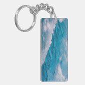 Close-up van blauwe ijs sleutelhanger (Voorkant Links)